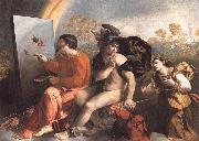 Dosso Dossi Fupite Mercury and Virtus or Virgo oil painting on canvas